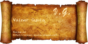 Vainer Gyula névjegykártya