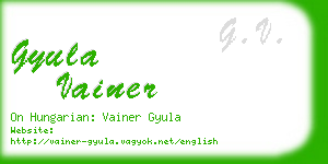 gyula vainer business card